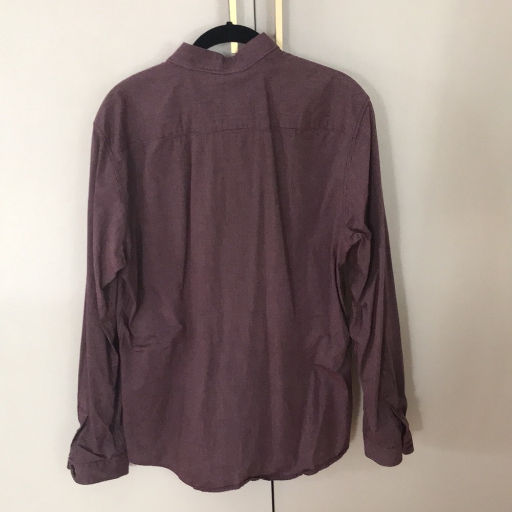 Euc Tom Tailor Button Down Maroon Collared Shirt … - image 6